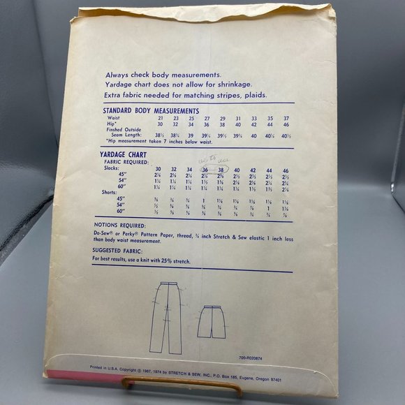 UNCUT Vintage Sewing PATTERN Stretch and Sew 700 by Ann Person Ladies 1974 Slack - Picture 2 of 4